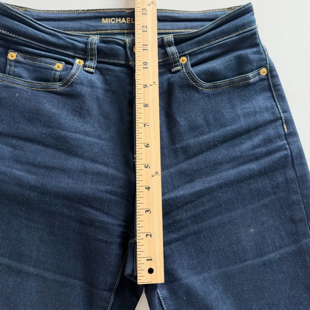 Michael Kors Dark Wash Straight Leg Jeans Mid Rise Stretch Denim size 4